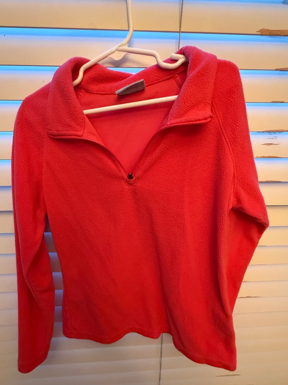 Girls' Red Half-Zip Fleece Pullover Sweatshirt